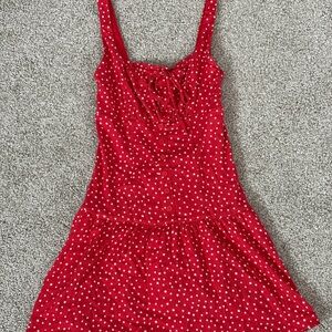 Wild Fable Red and White Smocked Top